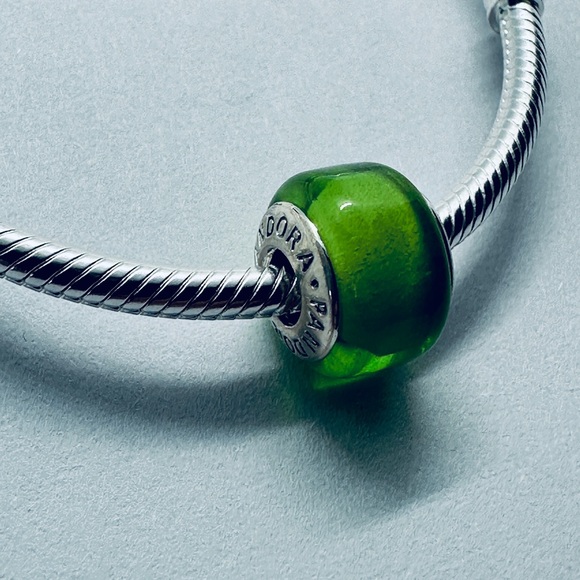 Authentic Pandora Mini Murano Green Charm Brand New - Picture 4 of 4